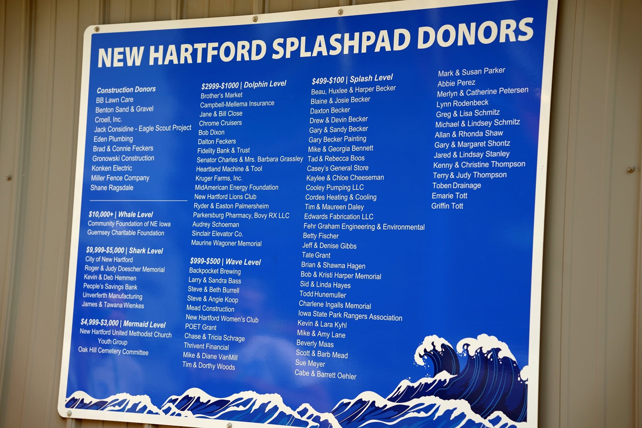 splash pad donors